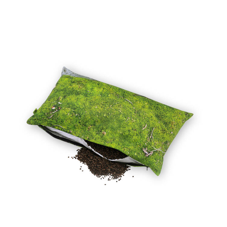 MOSS - pillow filled with buckwheat husk - 50x30 cm